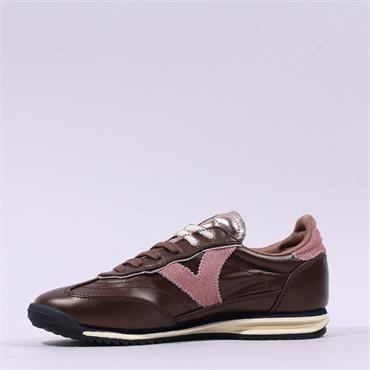 Victoria Saturno Laced Retro Trainer - Brown Pink